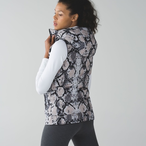 Reversible Black and Snakeskin Down Vest - Picture 3 of 3